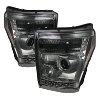 Spyder Ford Super Duty 11-15 Projector Headlights LED Halo DRL Smke Low 9006 PRO-YD-FS11-HL-SM - Mammoth Racing -