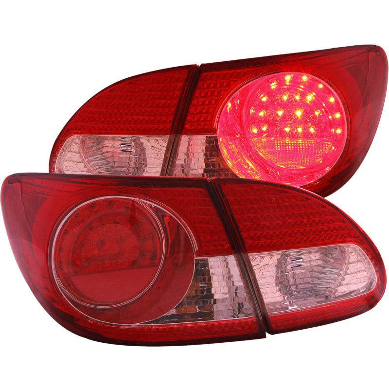 ANZO 2003-2008 Toyota Corolla LED Taillights Red Clear 4pc - My Store