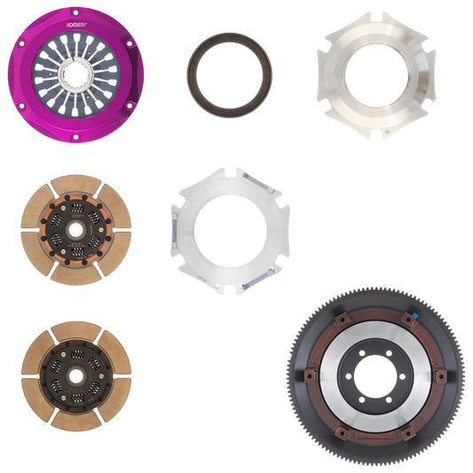 Exedy 1993-1995 Mazda Rx-7 R2 Hyper Twin Cerametallic Clutch Sprung Center Disc Pull Type - Mammoth Racing -