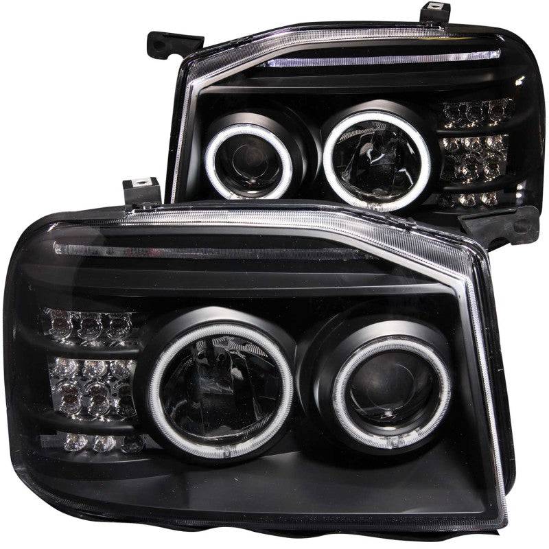 ANZO 2001-2004 Nissan Frontier Projector Headlights w/ Halo Black (CCFL) - My Store