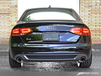 AWE Tuning Audi B8 A4 Touring Edition Exhaust - Dual Outlet Polished Silver Tips - Mammoth Racing -