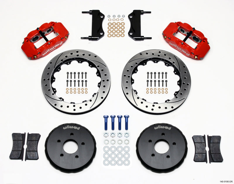 Wilwood Narrow Superlite 6R Front Hat Kit 13.06in Drill Red Nissan 350Z/Fiti G35 - My Store