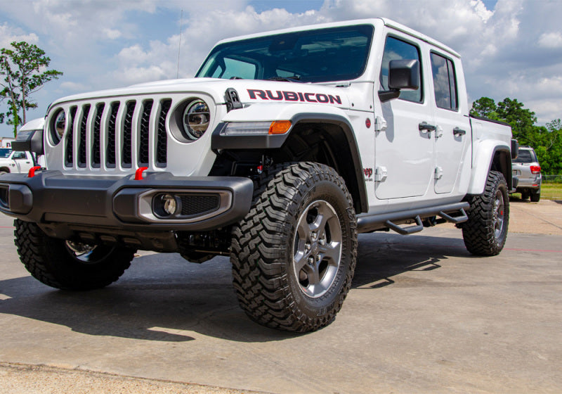 N-Fab Nerf Step 2019 Jeep Wrangler JT 4DR Truck Full Length - Tex. Black - 3in - Mammoth Racing -