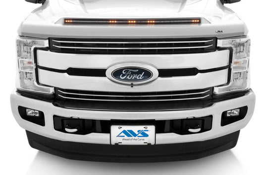 AVS 17-22 Ford F-250 / F-350 / F-450 Aeroskin Hood Shield Color Match w/ lights - Oxford White - Mammoth Racing -
