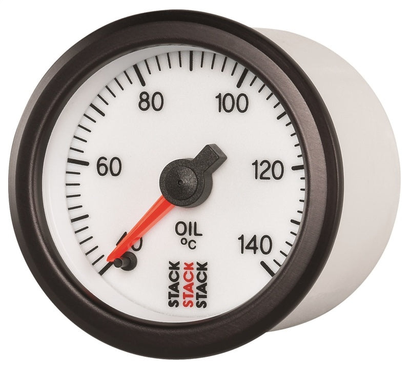 Autometer Stack 52mm 40-140 Deg C 1/8in Nptf Male Pro Stepper Motor Oil Temp Gauge - White - My Store
