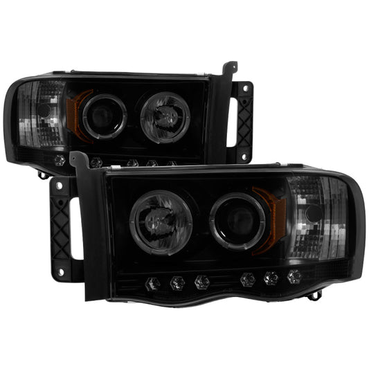 Spyder Dodge Ram 1500 02-05 03-05 Projector Headlights LED Halo LED Blk Smke PRO-YD-DR02-HL-BSM - Mammoth Racing -