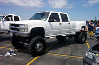 N-Fab Nerf Step 92-00 Chevy-GMC 2500/3500 Crew Cab 8ft Bed - Gloss Black - Bed Access - 3in - Mammoth Racing -