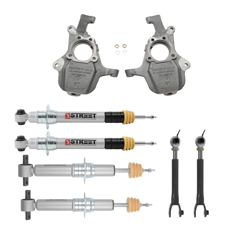 Belltech 21+ GM SUV SWB Only Front and Rear Lowering Kit w/ Street Performance Struts - Mammoth Racing -