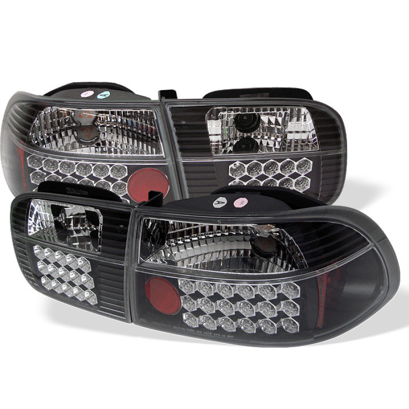 Spyder Honda Civic 92-95 3DR LED Tail Lights Black ALT-YD-HC92-3D-LED-BK - Mammoth Racing -
