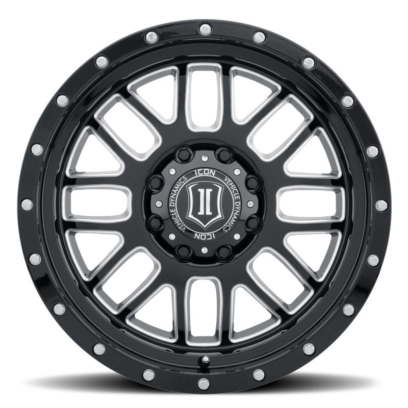 Icon Alpha 20x9 8x180 12mm Offset 5.5in BS Gloss Black Milled Spokes Wheel - Mammoth Racing -