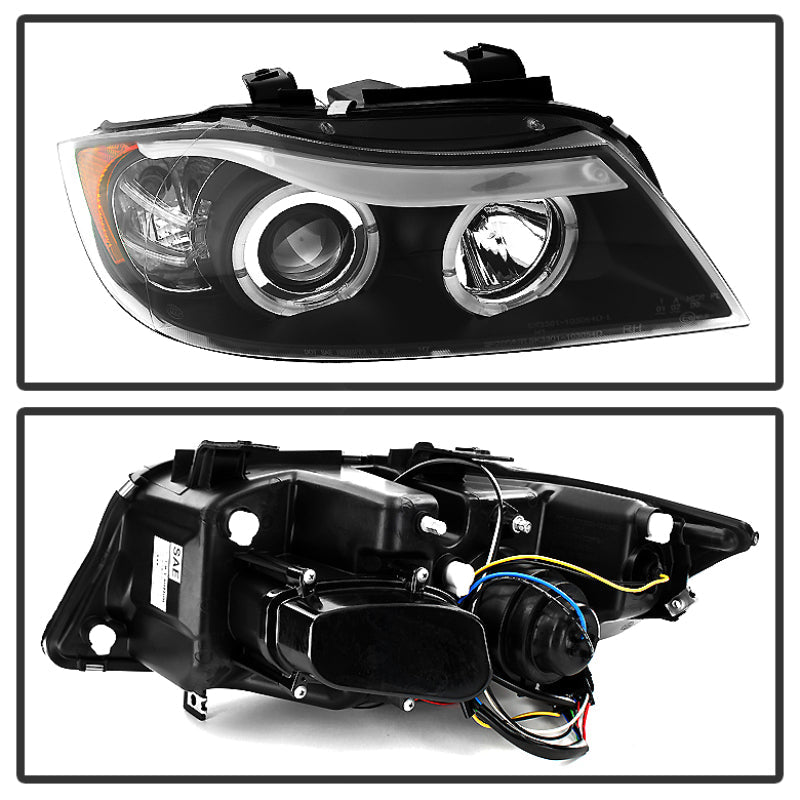 Spyder BMW E90 3-Series 06-08 Projector LED Halo Amber Reflctr Rplc Bulb Blk PRO-YD-BMWE9005-AM-BK - Mammoth Racing -