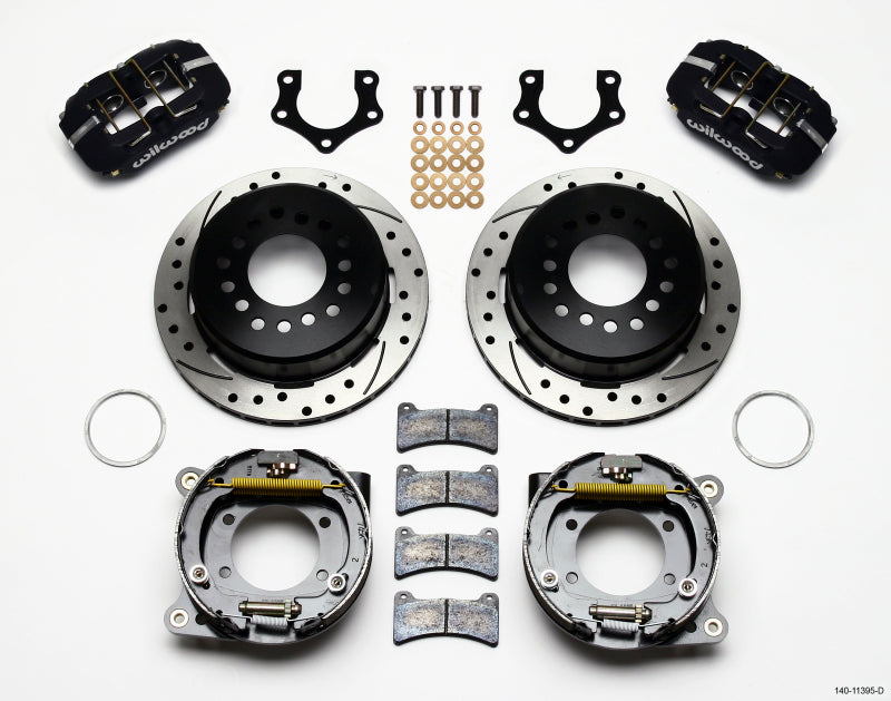 Wilwood Dynapro Low-Profile 11.00in P-Brake Kit Drilled Mopar/Dana 2.36in Off w/Snap Ring Brng - Mammoth Racing -