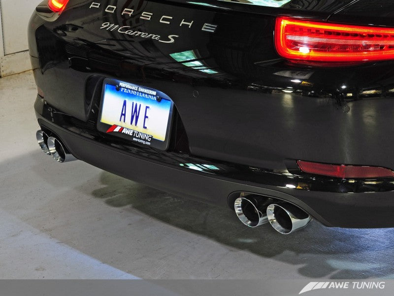 AWE Tuning Porsche 991 SwitchPath Exhaust for PSE Cars Chrome Silver Tips - Mammoth Racing -
