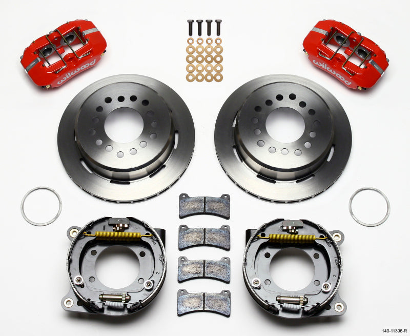Wilwood Dynapro Low-Profile 11.00in P-Brake Kit - Red Ford 8.8 w/2.50in Offset-5 Lug - Mammoth Racing -