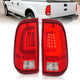 ANZO 2008-2016 Ford F-250 LED Taillights Chrome Housing Red/Clear Lens (Pair) - Mammoth Racing -