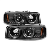 Spyder GMC Sierra 1500/2500/3500 99-06 Projector Headlights LED Halo LED Black PRO-YD-CDE00-HL-BK - Mammoth Racing -