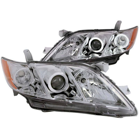 ANZO 2007-2009 Toyota Camry Projector Headlights w/ Halo Chrome - My Store