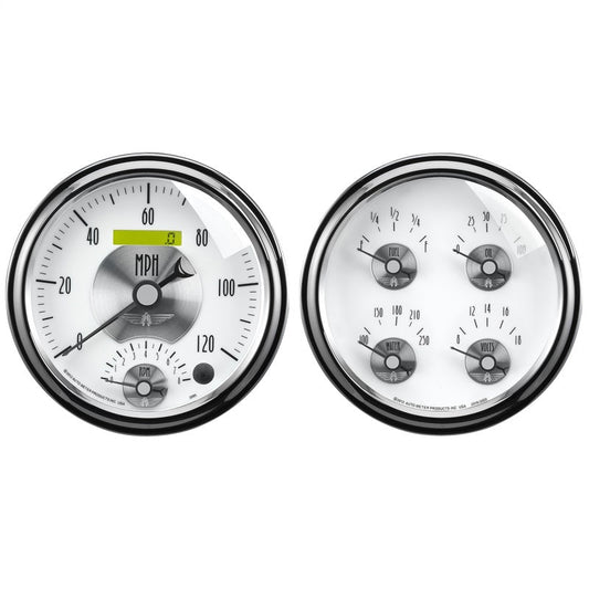 Autometer Prestige Series Pearl 5in Gauge Box Kit - Tachometer/Speedometer Combo / Oil Pressu - My Store