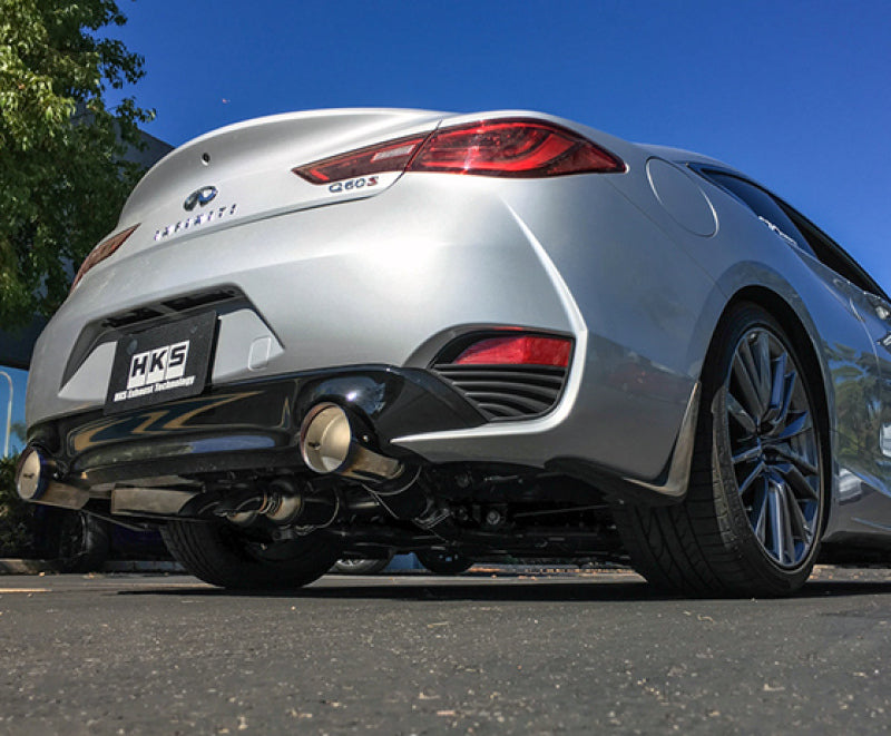 HKS 2017 Infiniti Q60 (RWD) Dual Hi-Power Titanium Tip Catback Exhaust - Mammoth Racing -