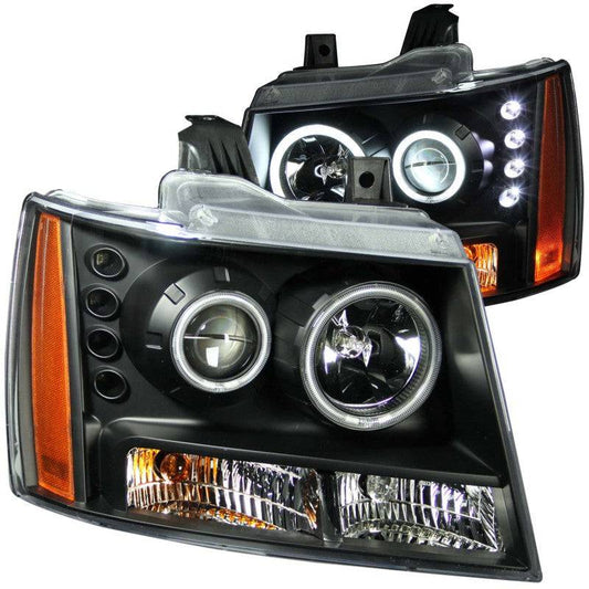 ANZO 2007-2013 Chevrolet Avalanche Projector Headlights w/ Halo Black (CCFL) - My Store