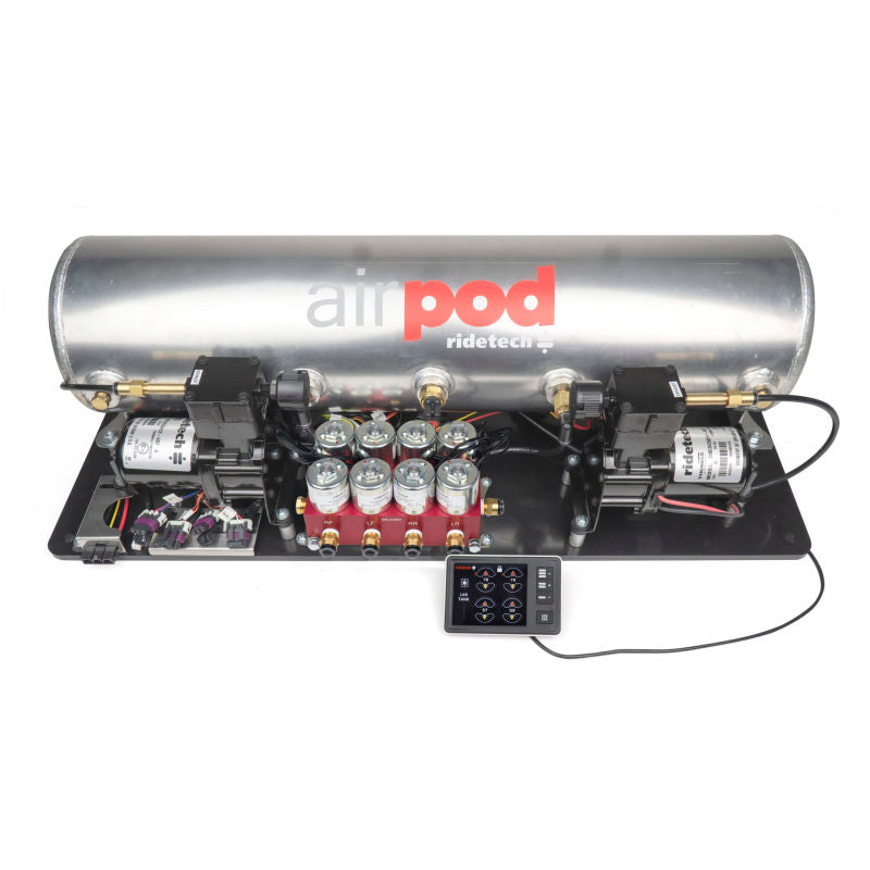 Ridetech RidePro E5 Air Ride Control System 5Gal Dual Compressor AirPod Hi-Flow Big Red 3/8in Valves - Mammoth Racing -
