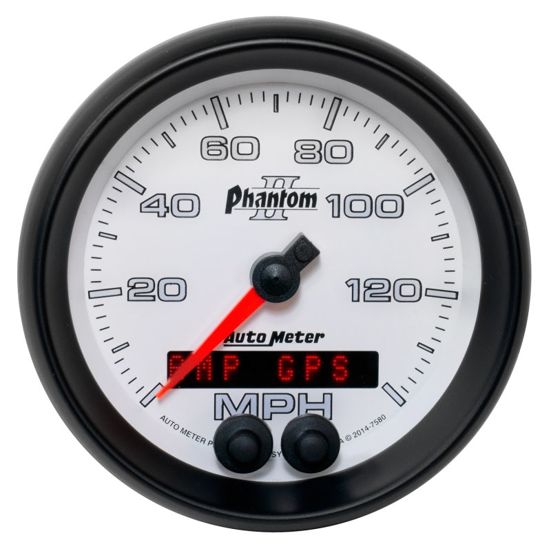 Autometer Phantom II 3-3/8in 0-140mph In-Dash Electronic GPS Programmable Speedometer - My Store