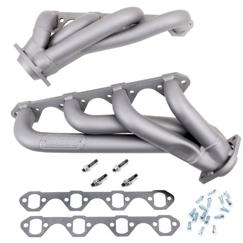 BBK 79-93 Mustang 351 Swap Shorty Unequal Length Exhaust Headers - 1-5/8 Titanium Ceramic - Mammoth Racing -