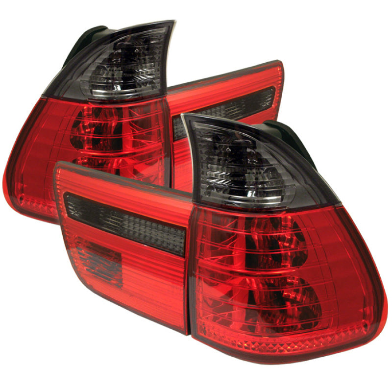 Spyder BMW E53 X5 00-06 4PCS Euro Style Tail Lights- Red Smoke ALT-YD-BE5300-RS - Mammoth Racing -