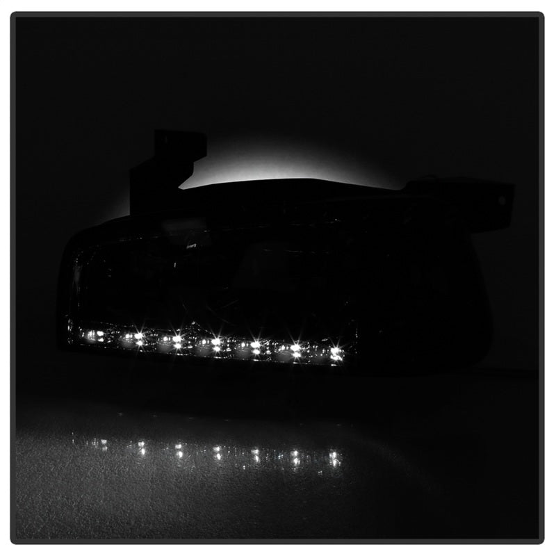 Xtune Dodge Charger 06-10 1Pc LED Crystal Headlights Smoke HD-ON-DCH05-1PC-LED-SM - Mammoth Racing -