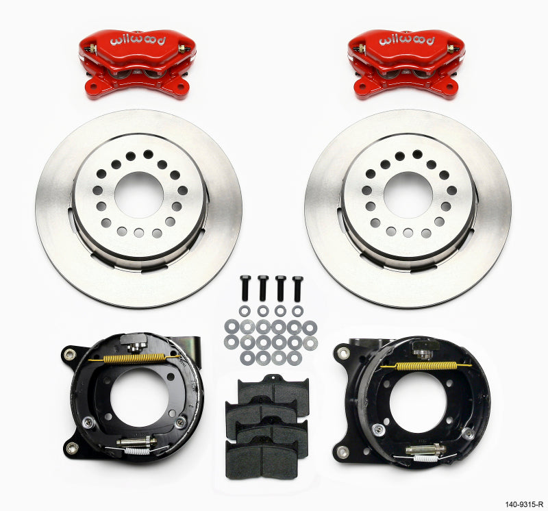 Wilwood Forged Dynalite P/S Park Brake Kit Red 12 Bolt 2.75in offset Staggered Shock - My Store