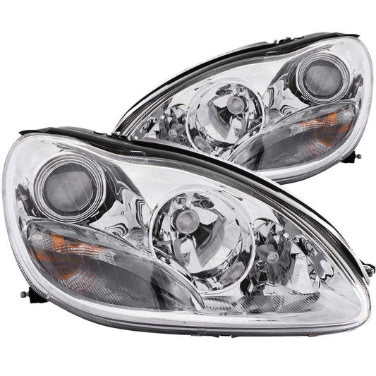 ANZO 2000-2005 Mercedes Benz S Class W220 Projector Headlights Chrome - Mammoth Racing -