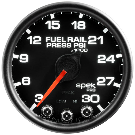 Autometer Spek-Pro Gauge Rail Press 2 1/16in 30Kpsi Stepper Motor W/Peak & Warn Blk/Blk - My Store