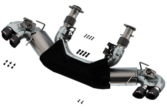Borla 2020 Chevrolet Corvette C8 6.2L ATAK 3in Exhaust System Dual Round Angle Cut Carbon Fiber Tips - My Store