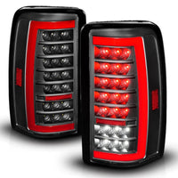 ANZO 00-06 Chevrolet Tahoe / GMC Yukon Full LED Taillights w/ Lightbar Black Housing/Clear Lens - Mammoth Racing -
