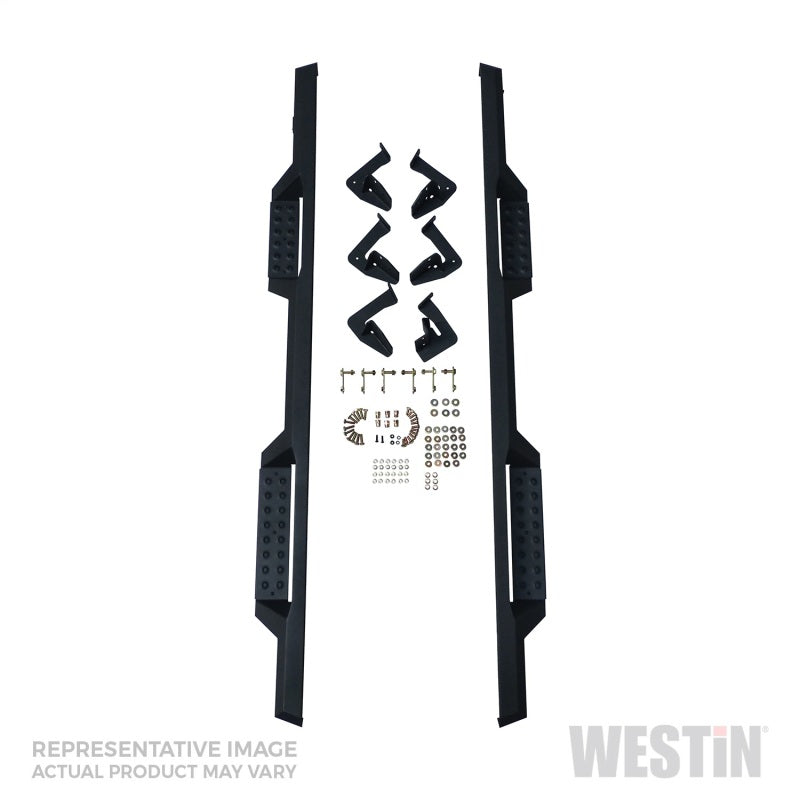 Westin/HDX 16-18 Nissan Titan XD Crew / 17-18 Titan Crew Cab Drop Nerf Step Bars - Textured Black - Mammoth Racing -