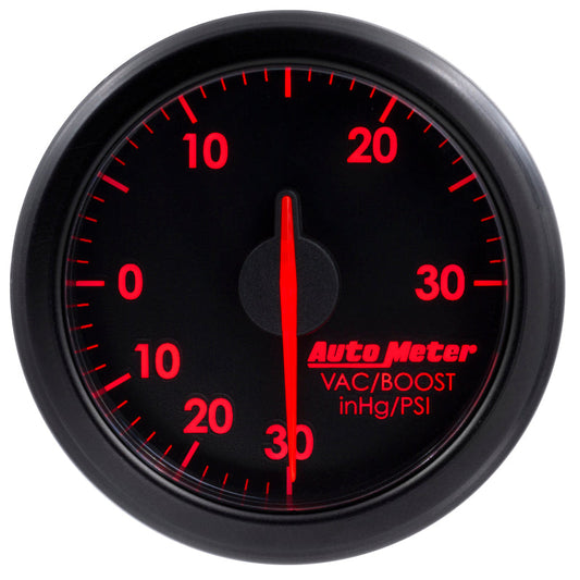 Autometer Airdrive 2-1/6in Boost/Vac Gauge 30in Hg/30 PSI - Black - My Store