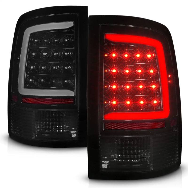 ANZO 09-18 Dodge Ram 1500 Full LED Tailights w/ Sequential Black Housing/Smoke Lens - My Store