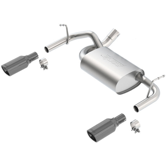Borla 12-14 Jeep Wrangler JK 2Dr & 4Dr Rear Section ATAK Single Sqaure Rolled Angle-Cut Exit Exhaust - Mammoth Racing -
