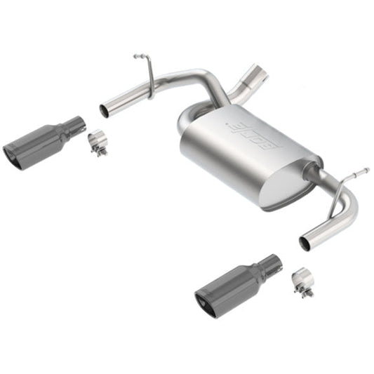 Borla 12-14 Jeep Wrangler JK 2Dr & 4Dr Rear Section ATAK Single Sqaure Rolled Angle-Cut Exit Exhaust
