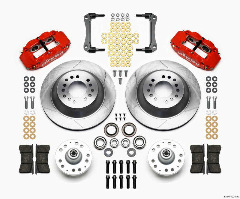 Wilwood Narrow Superlite 6R Front Hub & 1PC Rtr Kit 12.88in-Red 70-78 Camaro - Mammoth Racing -