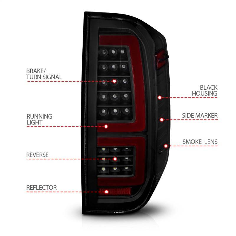 ANZO 2014-2021 Toyota Tundra LED Taillights Black Housing/Smoke Lens - My Store