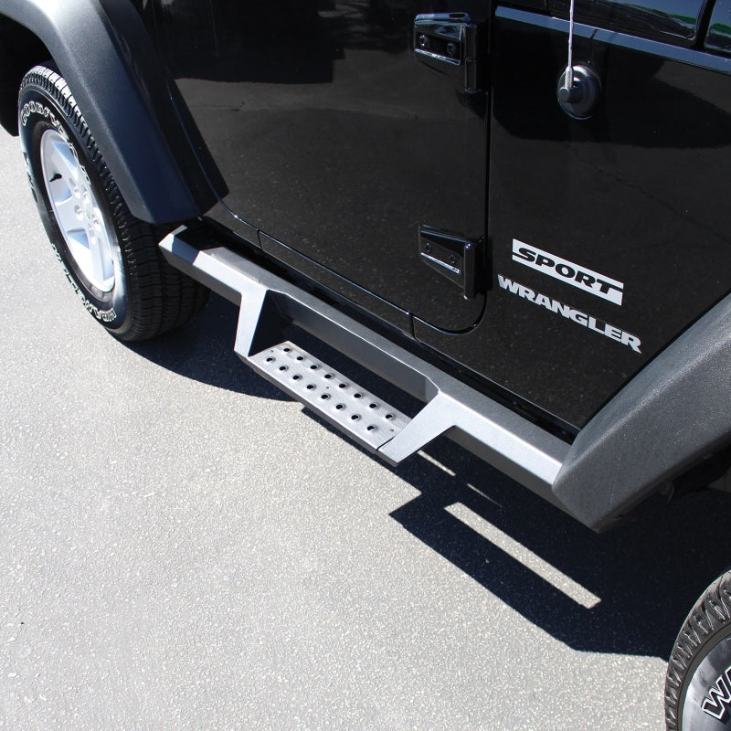 Westin/HDX 07-17 Jeep Wrangler 2Dr Drop Nerf Step Bars - Textured Black - Mammoth Racing -