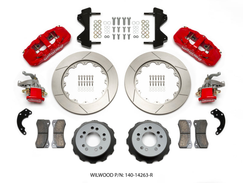 Wilwood Aero4 / MC4 Rear Kit 14.00 Red Currie Pro-Tour Unit Bearing Floater - My Store