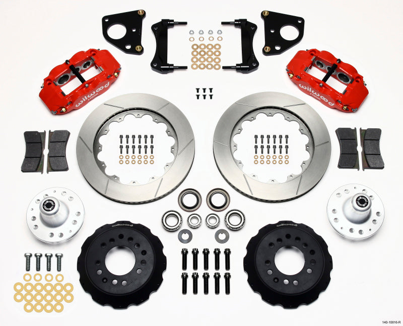 Wilwood Narrow Superlite 6R Front Hub Kit 14.00in Red 62-72 CDP B & E Body-Drum - Mammoth Racing -