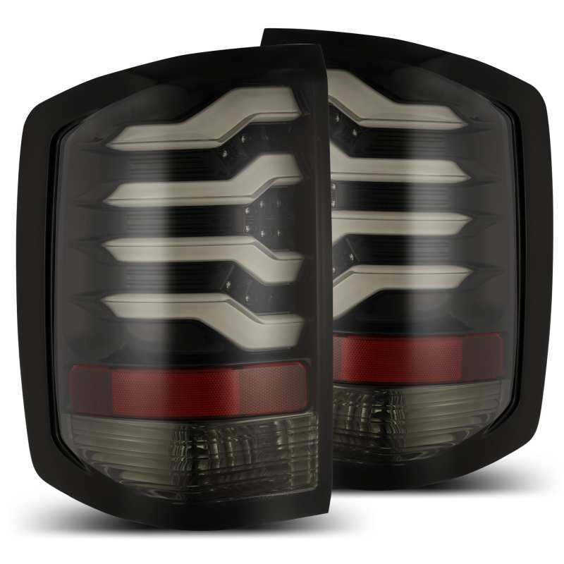 AlphaRex 14-18 Chevrolet Silverado 1500 PRO-Series LED Tail Lights Jet Black - My Store