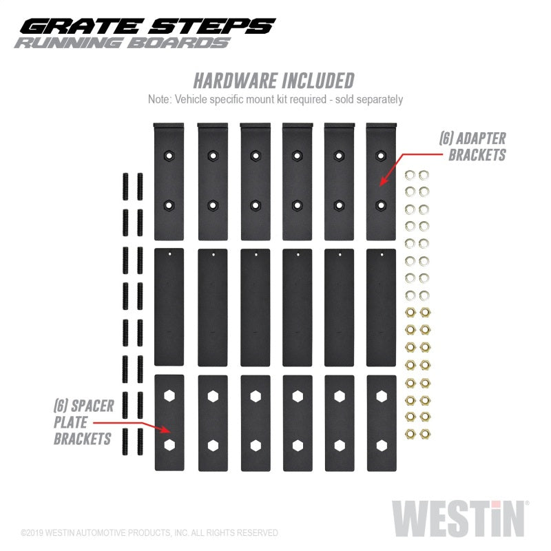 Westin Grate Steps Running Boards 68 in - Textured Black - Mammoth Racing -