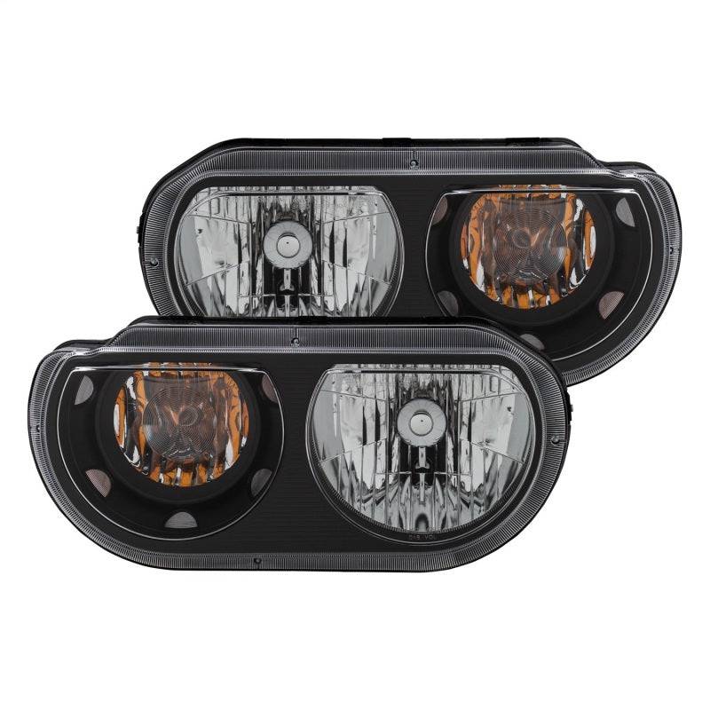 ANZO 2008-2014 Dodge Challenger Crystal Headlights Black - My Store