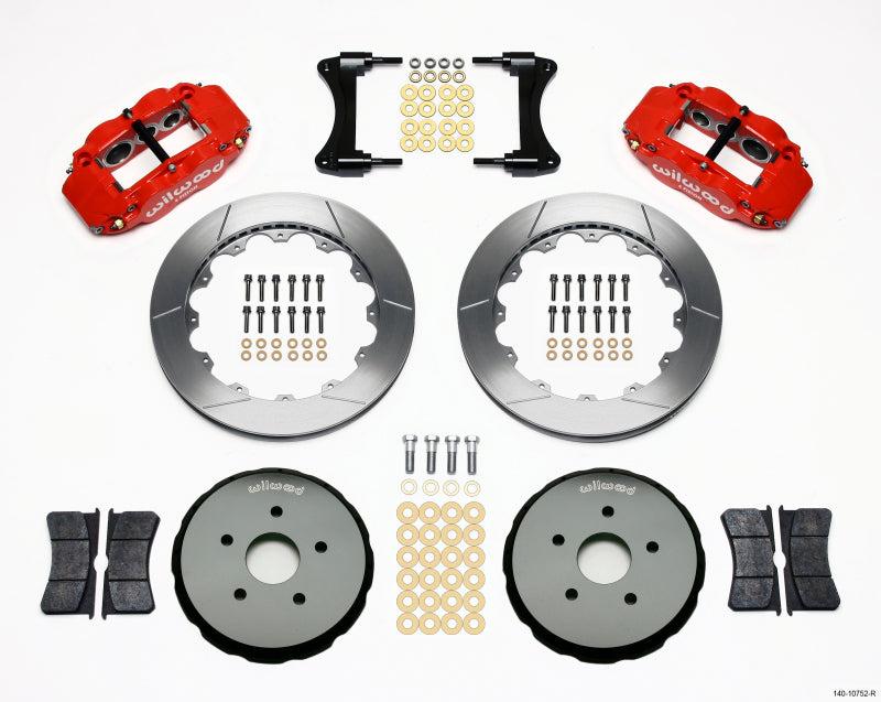 Wilwood Narrow Superlite 6R Front Hat Kit 12.88in Red 2008 Toyota Matrix - Mammoth Racing -