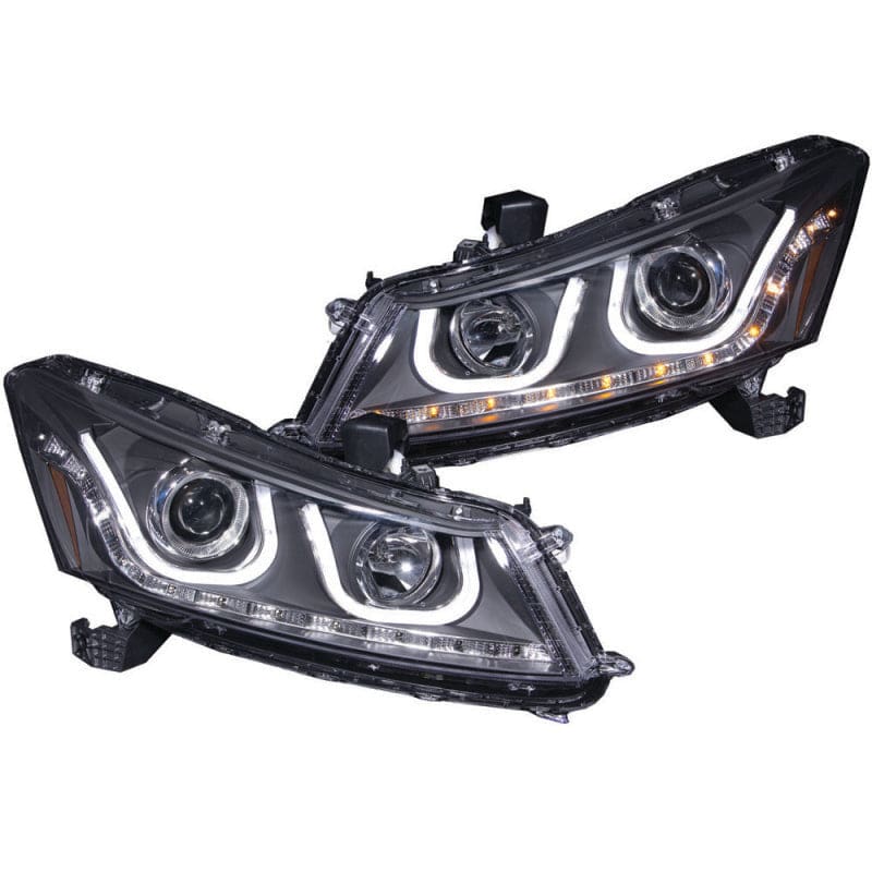 ANZO 2008-2012 Honda Accord Projector Headlights w/ U-Bar Black - My Store