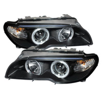 Spyder BMW E46 3-Series 04-06 2 DR Projector Halogen Model- LED Halo Blk PRO-YD-BMWE4604-2DR-HL-BK - Mammoth Racing -